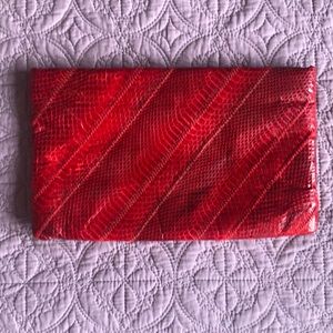 Genuine Leather and Snake Handbag